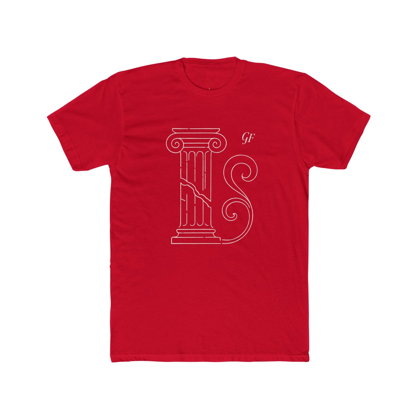 Classical Column Graphic Tee — Minimalist Architectural T-Shirt