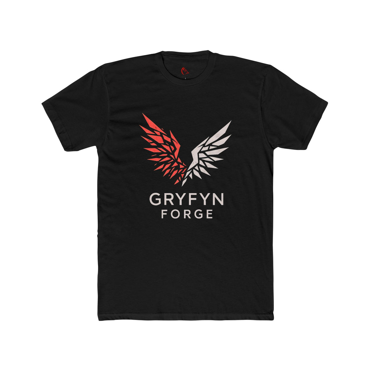 Gryfyn Forge Logo Tee — Red & White Wing Graphic T-Shirt